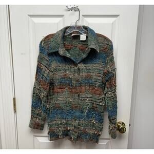 Monterey by Koret Sweater, Funky Boho Cardigan, Weaved Beach Wear, Women's L